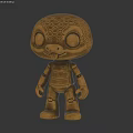 Cartoon Style Bronze Landscape Sculpture With Snake Shape Large Eyes And Robot Limbs