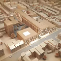 Detailed Architectural City Scale Model With Diverse Buildings Streets And Trees