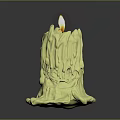 Unique Artistic Sculptural Carving Candle Burning with Flame Irregular Melted Dripping Shape