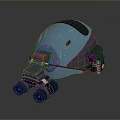 Tactical Weapon Helmet With Blue Exterior And Binocular Attachment For Military Combat Operations