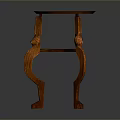 Classic Wooden Stool With Round Seat Design And Curved Legs For Home Decor