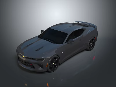 Gray Two Door Sports Car With Aerodynamic Design And Black Wheels 3d model