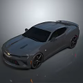 Gray Two Door Sports Car With Aerodynamic Design And Black Wheels
