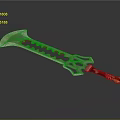 Shiny Metal Battle Axe With Intricate Patterns And Ornate Handle Design