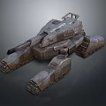 Heavy Duty Armored Military Vehicle With Tracks And Metallic Gray Exterior Design