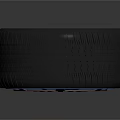 Modern Car Tire With Black Alloy Wheel And Blue Decorative Accent Stripes