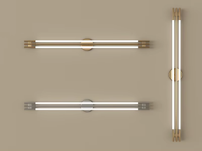 Modern Wall Lights with Gold and Silver Metal Frames and Sleek Design 3d model