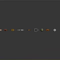 Various Colored And Designed Swords Arranged In A Row With Gray Gradient Background And Reflections