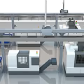 Advanced Industrial Equipment CNC Machines With Control Panels And Mechanical Structures