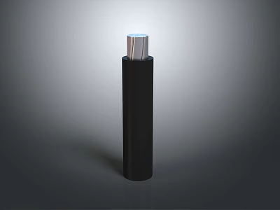 Sleek Black Cylindrical Daily Life Item With Silver Top Container Design 3d model