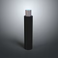Sleek Black Cylindrical Daily Life Item With Silver Top Container Design