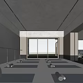 Spacious Yoga Fitness Studio With Mats Rollers Ball And Large Windows