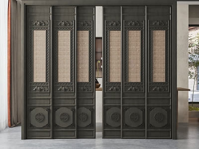 Chinese sliding door 3d model