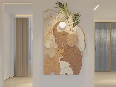Three-dimensional wall decoration pendant animal plant wall decoration 3d model