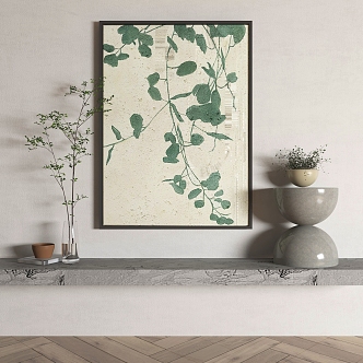 New Chinese Plant Painting Abstract Decorative Painting 3d model