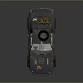 Modified Blue Off Road Vehicle With Worn Body Spare Tire Skull Decoration And Large Tires