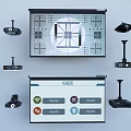 Projection Monitoring System With Cameras Control Interface Wireless Connectivity And Display Screen