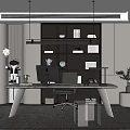 Modern study 3d model