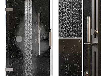 Elegant Modern Shower Sauna Design With Glass Enclosure Metal Fixtures And Steam Flow 3d model