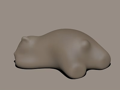 Reclining Animal Shaped Decorative Ornament Set With 3D Textured Light Brown Surface 3d model