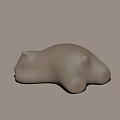 Reclining Animal Shaped Decorative Ornament Set With 3D Textured Light Brown Surface