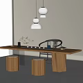 Song Style Tea Table Chair Silent Wind Tea Table Chair Tea Table Tea Table Solid Wood Chandelier Song Style New Chinese Style 3d model