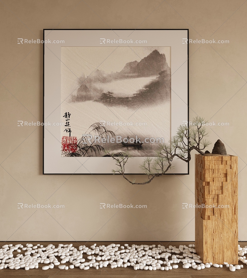 New Chinese Decorative Painting 3d model