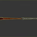 Vintage Gun With Red Wooden Stock And Silver Metal Body Design