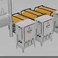 Industrial Electrical Equipment Featuring Transformers And Metal Cabinets Arranged In Rows With Warning Signs