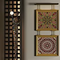 Ethnic style decorative painting combination totem decorative painting high-end picture frame 3d model