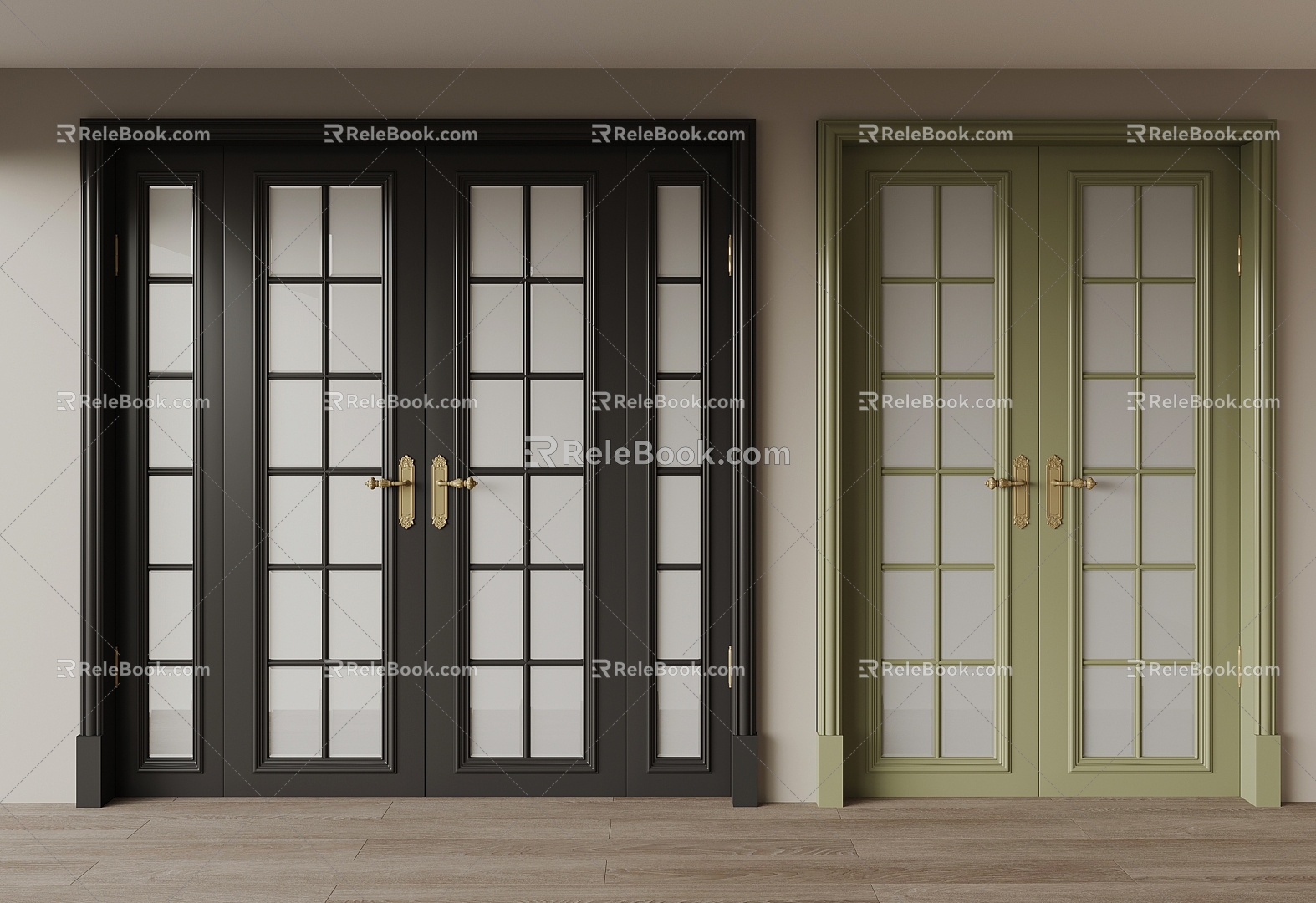 French double door entry door model