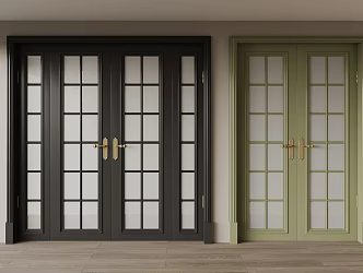 French double door entry door 3d model