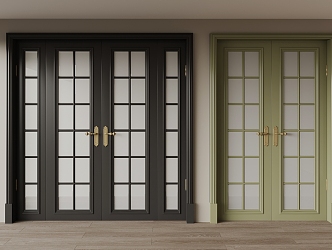 French double door entry door 3d model