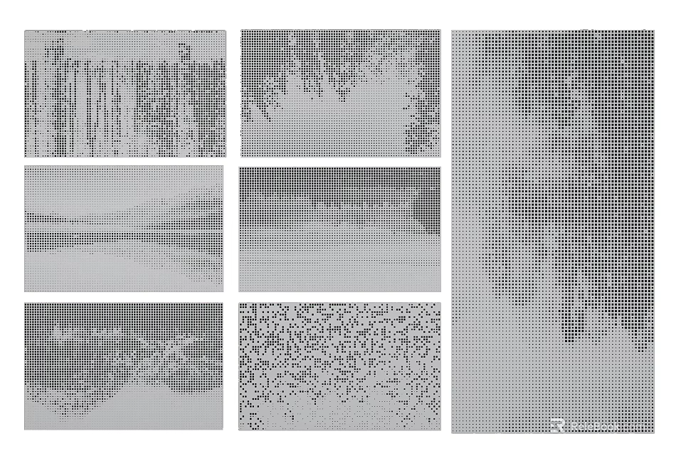 Abstract Black And White Dot Patterns For Design And Decorative Use 3d model 