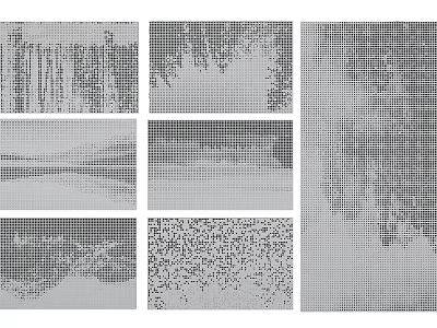 Abstract Black And White Dot Patterns For Design And Decorative Use 3d model