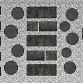 Garden Path Paving Featuring Circular and Rectangular Stone Slabs in Patterned Layout