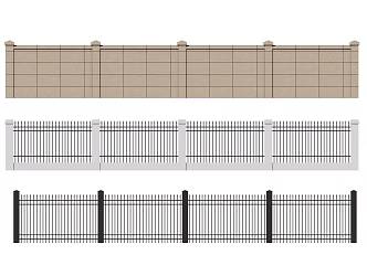 Wall fence 3d model