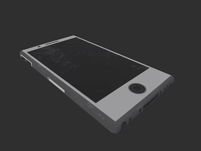 Damaged Digital Smartphone With Cracked Screen And 3D Model Display View 3d model