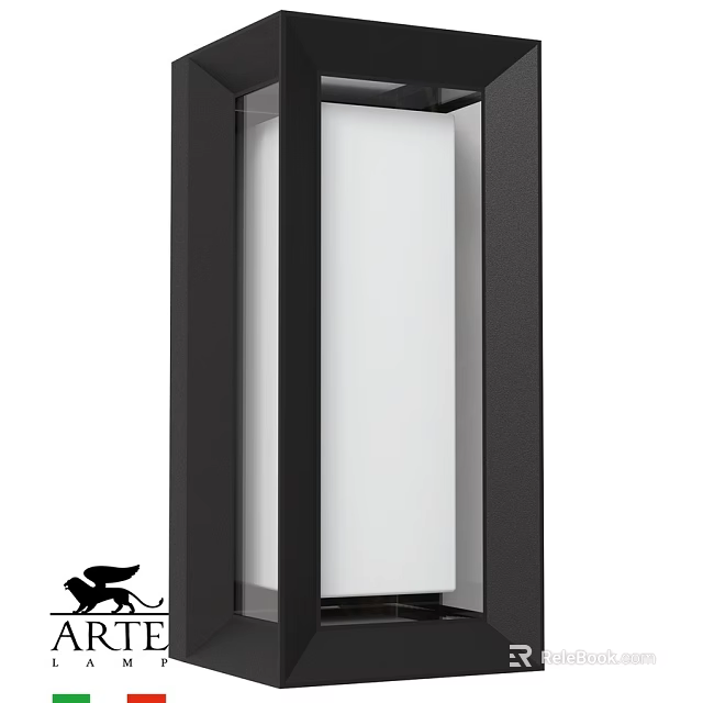 Modern Outdoor Light With Black Frame And White Lampshade For Garden Use 3d model 
