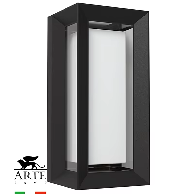 Modern Outdoor Light With Black Frame And White Lampshade For Garden Use 3d model