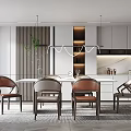 Modern Dining Table and Chair Combination 3d model