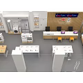 Reno Electronics Store Featuring 5G Smartphones Laptops Display Tables And Wooden Counters 3d model