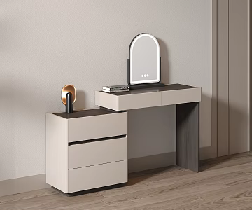 Italian Dressing Table Makeup Mirror Minimalist Makeup Mirror Fingerprint Lock Table Lamp Book Intelligent Makeup Mirror Bucket Cabinet Makeup Table Integrated Side Cabinet Telescopic Makeup Table Design 3d model