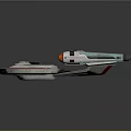Futuristic Disc Shaped Spacecraft With Twin Engines And Red Flames For Cosmic Exploration