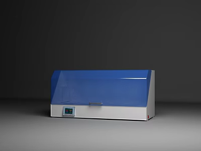 Industrial Equipment With Blue Transparent Cover White Body Front Display Screen And Handle 3d model