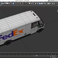 White FedEx Express Delivery Van With Company Logo And Exterior Features