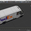 FedEx International Express Vehicle Commercial Vehicle Van Seven-seater Vehicle Low Face Number Low Model Simple Model Game Sub-era Film and Television Super Realism 3d model