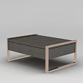 Contemporary Wooden Storage Cabinet with Metal Frame and Decorative Drawer Knob