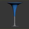 Modern Blue Bar Table With Sleek Design And Metallic Base
