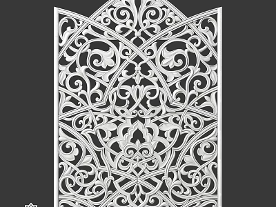 Ornamental Elegant Intricate Carved Wall Decoration With Filigree Pattern Design 3d model